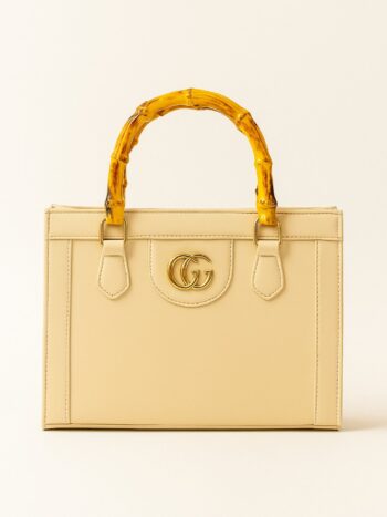 Black Luxe Bamboo Handle Tote