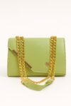 Stylish Green Sling Bag with Gold Chain Strap